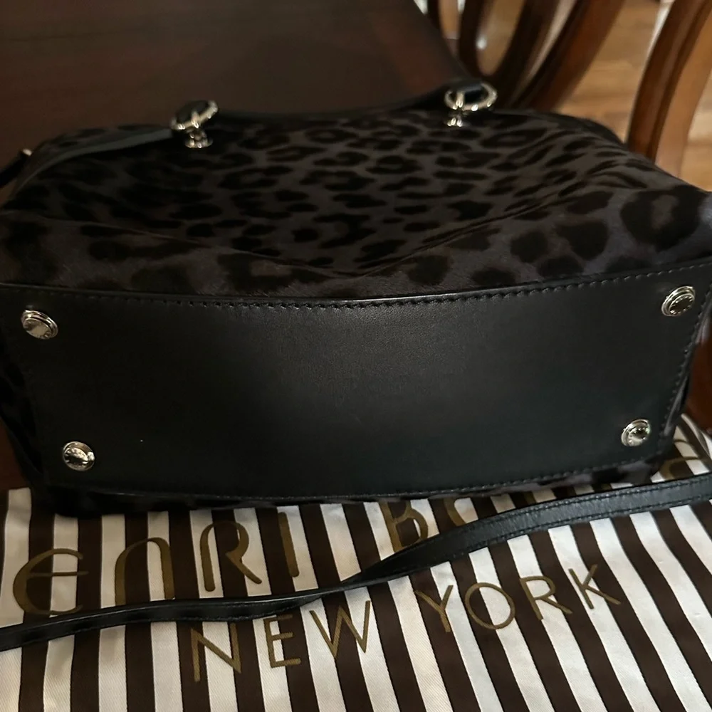 Henri Bendel Lafayette Satchel w/ Crossbody Strap in Leopard, EUC!